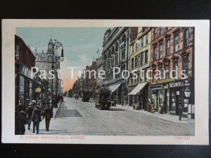 c1910 - Glasgow, Sauchiehall Street - showing Trams & P & P Campbell, Cleaners