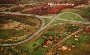 Vintage Postcard Pittsburg Interchange World's Greatest Highway Pennsylvania PA