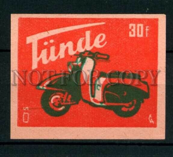 500720 HUNGARY TUNDE motorcycle ADVERTISING Old match label