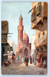 CAIRO street scene EGYPT artist signed Zullo Postcard