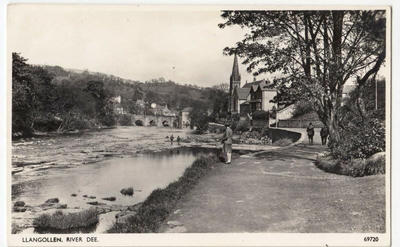 Denbighshire; Llangollen, River Dee, 69720 RP PPC By Photochrom, 1954 PMK