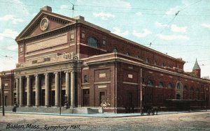 Boston MA-Massachusetts, Symphony Hall Building Street View, Vintage Postcard