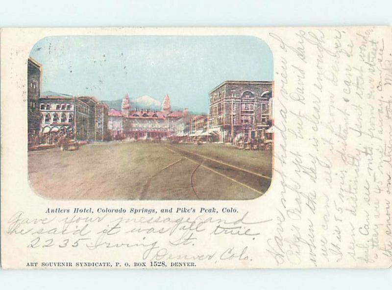 Pre-1907 ANTLERS HOTEL Colorado Springs Colorado CO F7170