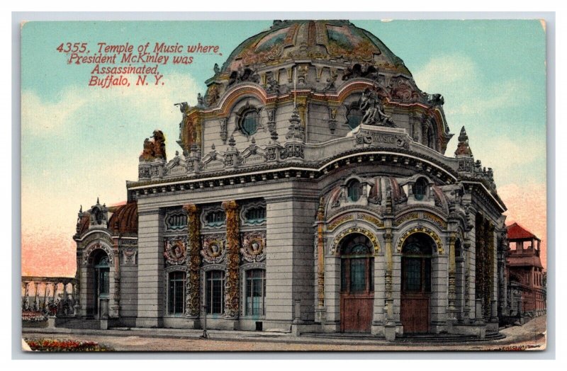 Temple of MusicWhere McKinley Assasinated Buffalo NY Unused DB Postcard O20