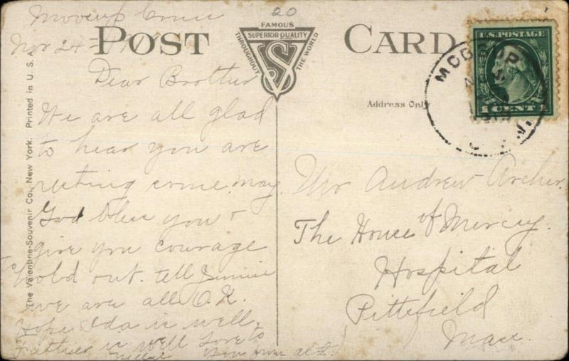 Moosup CT RR Train at Station Depot c1920 Postcard