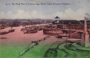 philippines, MANILA, The Pasig River at Fort Santiago (1910s) Postcard