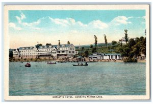 Gorley's Hotel Looking Across Lake Wheeling West Virginia WV Vintage Postcard 