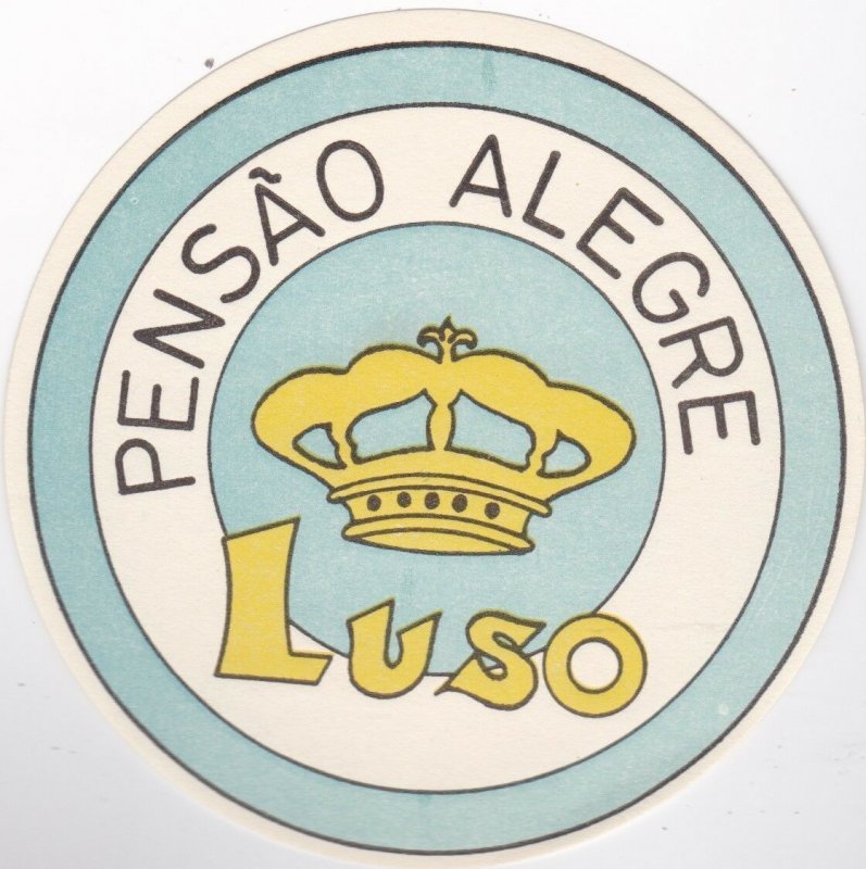 Portugal Luso Pensao Alegre Vintage Luggage Label lbl0525