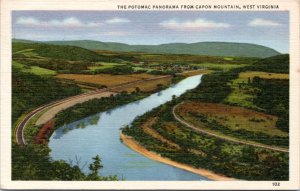 Postcard WV The Potomac Panorama from Capon Mountain