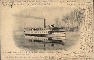 Jacksonville FL Clyde St Johns River Line Steamship City of Jacksonville PC