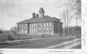 East Stroudsburg Pennsylvania Public School Street View Antique Postcard K50060