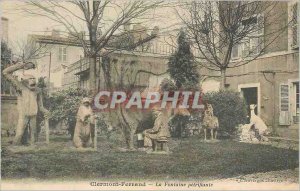 Old Postcard Clermont Ferrand Fountain Petrifying