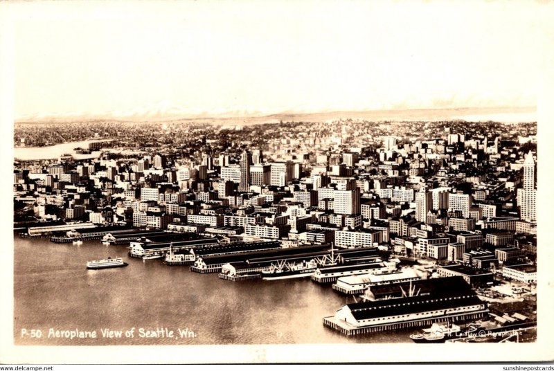 Washington Seattle Aeroplane View Real Photo