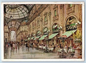 Milan Lombardy Italy Postcard Savini Classic Milanese Restaurant c1930's