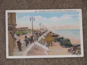 Boardwalk Along Atlanta Ocean, Daytona Beach, Fla., 1933, used vintage card