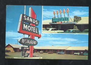 VAN HORN TEXAS SANDS MOTEL OLD CARS VINTAGE ADVERTISING POSTCARD 1960 CHEVY