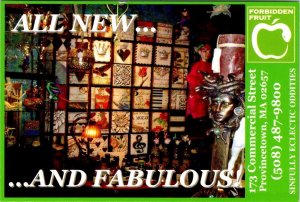 Provincetown, MA Massachusetts FORBIDDEN FRUIT STORE 4X6 Advertisement Postcard