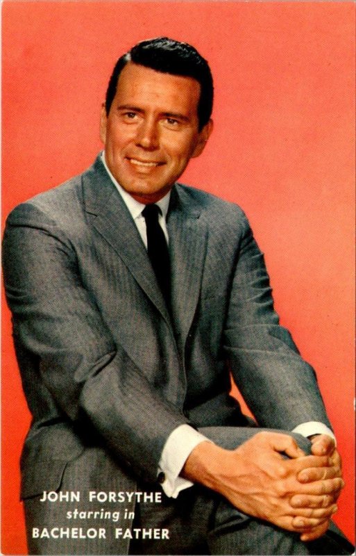 Actor & TV Star JOHN FORSYTHE In BACHELOR FATHER Advertising ca1960's Postcard