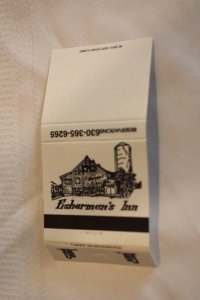 Fishermen's Inn Elburn Illinois Map 30 Strike Matchbook Cover