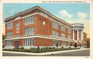 H48/ Petersburg Virginia Postcard 1938 Anna P Bolling Junior High School