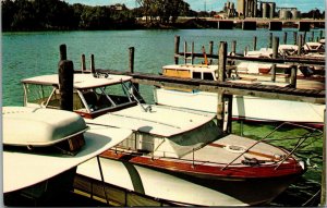 Vtg Saginaw Michigan MI Rust Park Municipal Marina Boats 1950s Postcard