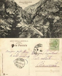 romania, Intrarea in Dămbovicioră, C. Lung (1913) Postcard