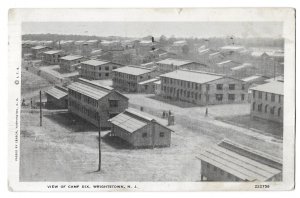 View of Camp Dix, Wrightstown, New Jersey Censored Postcard Mailed 1918