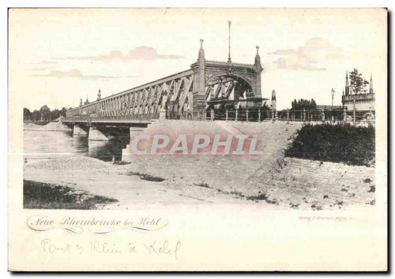 Old Postcard Neue Rheunbrucke Kehl Train