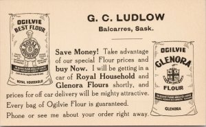 Balcarres Saskatchewan GC Ludlow Ogilvie Flour Advertising Ephemera Postcard F77