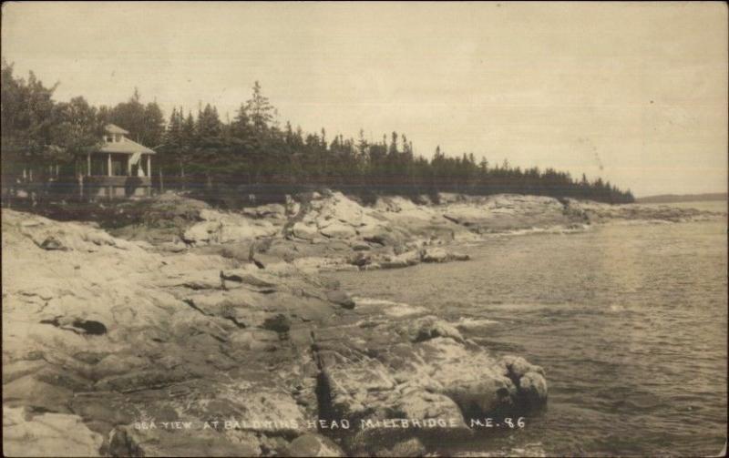 Milbridge ME at Baldwin's Head c1910 Real Photo Postcard