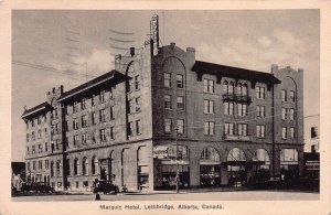 Marquis Hotel, Lethbridge, Alberta, Canada, Early Postcard, Used in 1937