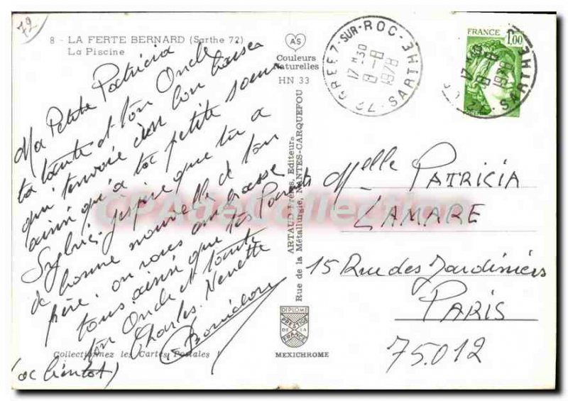 Modern Postcard La Ferte Bernard Sarthe Pool