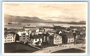 RPPC Reykjavik general view ICELAND Postcard