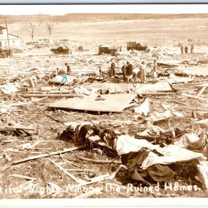 c1940s Deadly Tornado RPPC Pitiful Sights Farm House Ruins Real Photo PC A124