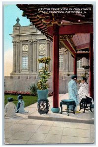 San Francisco California Postcard Picturesque View Chinatown Exterior View c1928
