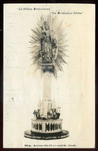 h3552 - STE. ANNE DE BEAUPRE Quebec 1930s Miraculous Statue. Real Photo Postcard