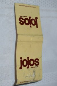 Jojos Restaurants 20 Strike Matchbook Cover