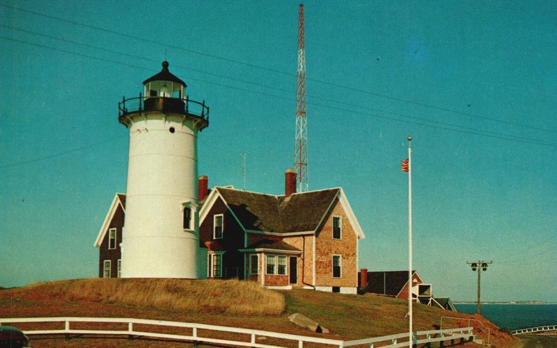 Vintage Postcard Nobska Light Overlooking Vineyard Haven Woods Hale Cape Cod MA