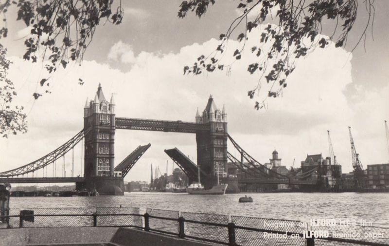 Ilford Negative Test Print Tower Bridge Real Photo Unique Postcard