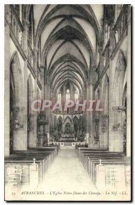 Old Postcard Avranches the Notre Dame des Champs Nef