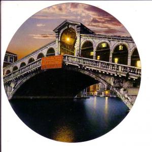 Rialta Bridge at Sunset, Venezia, Venice, Italy, Odd Shape  6 Inch Round