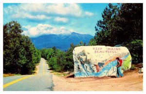 Postcard HIGHWAY SCENE Katahdin Maine ME AT5613