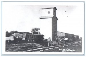 c1950's Grain Elevator Railroad Bureau County Yorktown IL RPPC Photo Postcard 