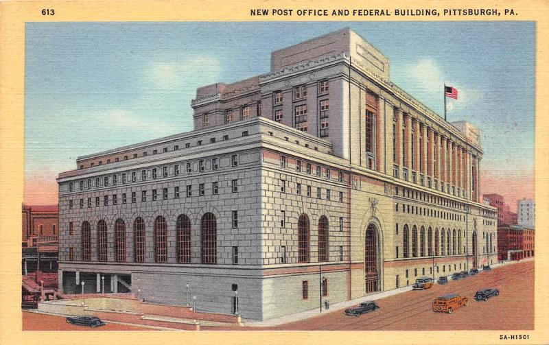 New Post Office and Federal Building, Pittsburgh, PA, Early Postcard, Unused