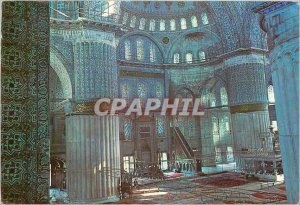Postcard Modern Istanbul Turkey Inner blue mosque
