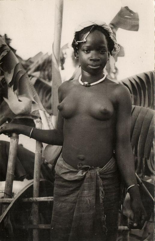 senegal, Native Nude Woman, Necklace Jewelry (1950s) RPPC Postcard