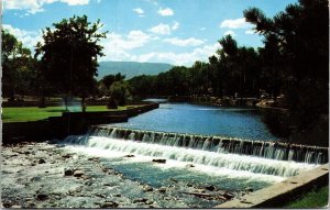Reno Nevada NV Picturesque Falls Truckee River Postcard VTG UNP Plastichrome  