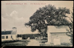 Vintage Postcard 1908 Old Methodist Church, West Brooksville, Maine (ME)