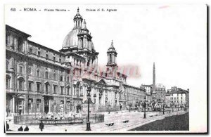 Old Postcard Roma Piazza Navona Chiesa di S. Agnese