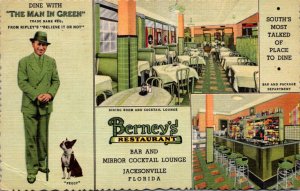 Florida Jacksonville Berney's Restaurant Bar and Mirror Cocktail Lunge 1955
